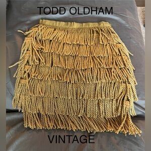VINTAGE 1990’s TODD OLDHAM- FRINGE MINI SKIRT